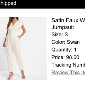 Satin Faux Wrap Bodice Jumpsuit EXPRESS